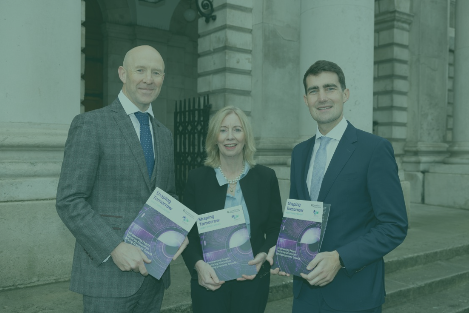 Prof John D Kelleher, ADAPT Director, Celine Fitzgerald, CEO of Taighde Éireann – Research Ireland, Minister for Finance, Jack Chambers TD. Image by Paul Sharp.