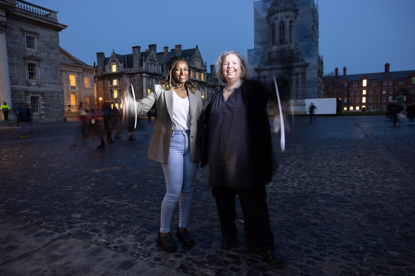 Dr Abeba Birhane pictured with TCD Provost Linda Doyle at the launch of the AI Accountability Lab.