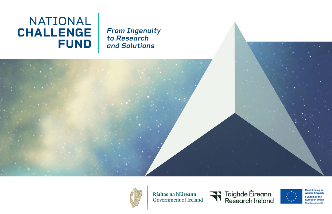 National Challenge fund banner that includes an image of clouds with a pyramid in front of it